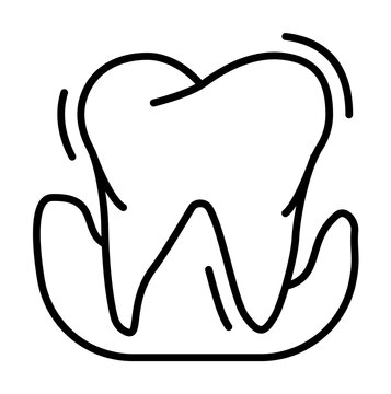 Parodontosis tooth icon. Simple line, outline of dentistry icons for ui and ux, website or mobile application on white background