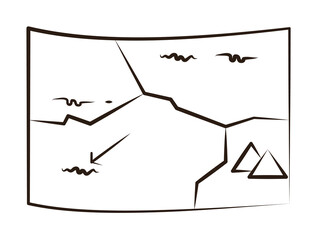 desert map icon. Element of desert icon for mobile concept and web apps. Hand draw desert map icon can be used for web and mobile on white background