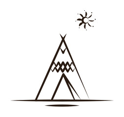 wigwam icon. Element of desert icon for mobile concept and web apps. Hand draw wigwam icon can be used for web and mobile on white background © rashadaliyev