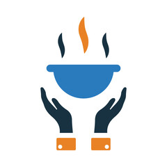 cooker, hand, frying pan, cooker on hand icon