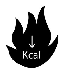 Fire kcal icon. Simple diet icons for ui and ux, website or mobile application on white background