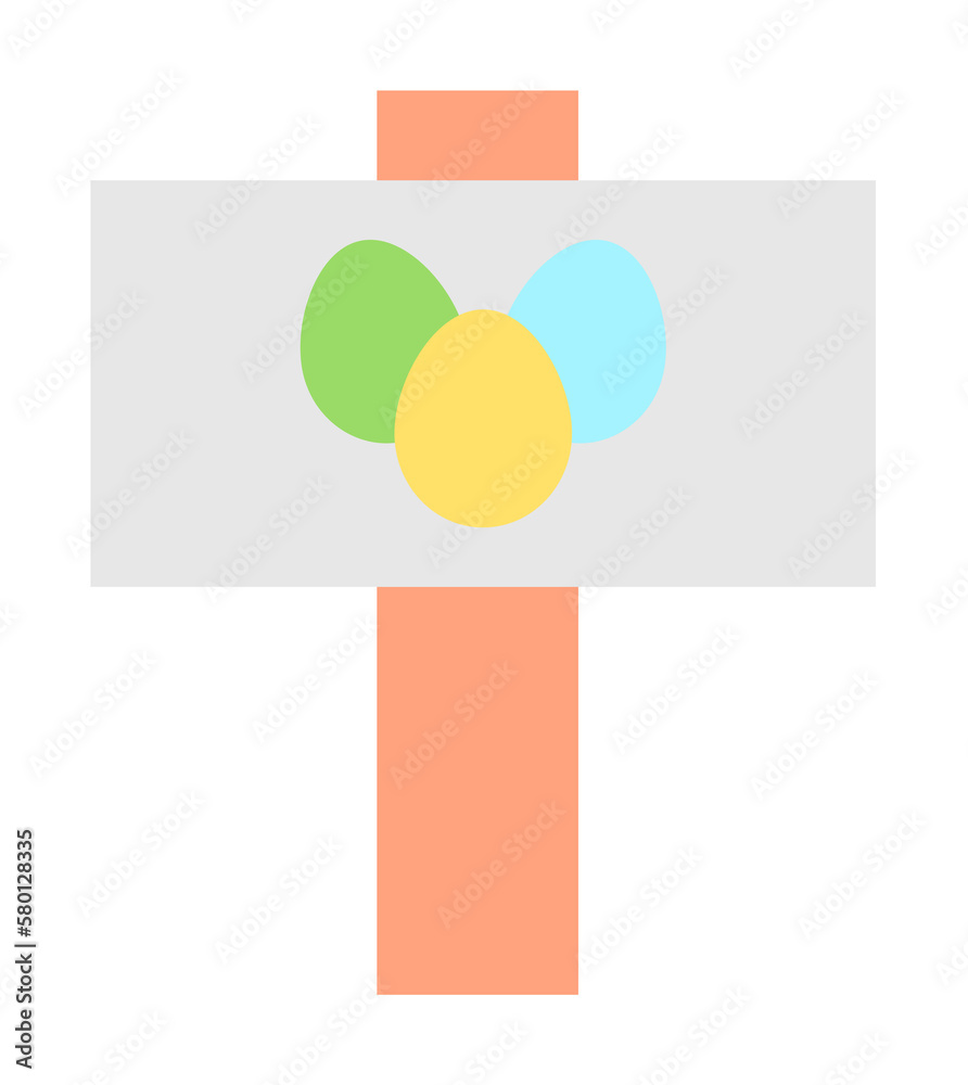 Poster sign egg pointer color icon. simple color elements of religious holiday for ui and ux, website or mo