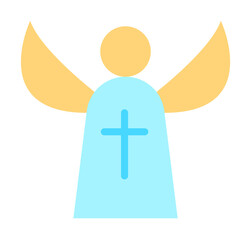 Angel cross color icon. Simple color elements of religious holiday for ui and ux, website or mobile application on white background