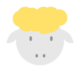 Sheep animal color icon. Simple color elements of religious holiday for ui and ux, website or mobile application on white background