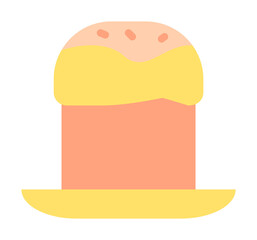 Easter cake plate color icon. Simple color elements of religious holiday for ui and ux, website or mobile application on white background