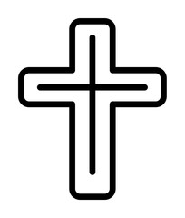 Obraz premium Cross Christianity icon. Simple line elements of religious holiday for ui and ux, website or mobile application on white background