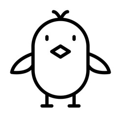 Chick bird icon. Simple line elements of religious holiday for ui and ux, website or mobile application on white background