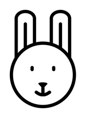 Rabbit animal icon. Simple line elements of religious holiday for ui and ux, website or mobile application on white background