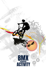 Active young person riding a bmx