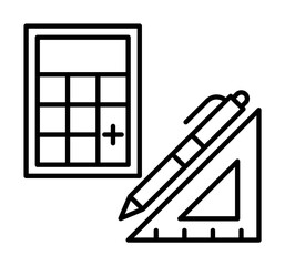 Monitor, apple, books icon. Simple line, outline of online educationa icons for ui and ux, website or mobile application on white background