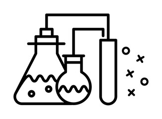 Chemical lab flask icon. Element of fabric features icon on white background