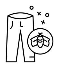 Bugs pants clothes health icon. Element of fabric features icon on white background