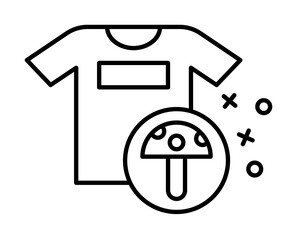 Mushroom clothes forbidden icon. Element of fabric features icon on white background