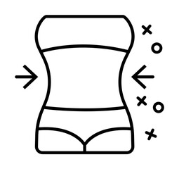 Slim fit body shapes waist icon. Element of fabric features icon on white background