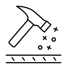 Durable textile hammer icon. Element of fabric features icon on white background