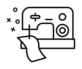 Machine textile fabric icon. Element of fabric features icon on white background