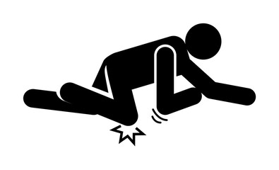 Man, break, fall, knee, tripping icon. Element of man fall down. Premium quality graphic design icon. Signs and symbols collection icon for websites, web design, mobile app on white background