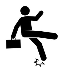 Man, businessman, fall, foot icon. Element of man fall down. Premium quality graphic design icon. Signs and symbols collection icon for websites, web design, mobile app on white background