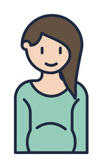 pregnant woman cartoon icon. Element of family icon for mobile concept and web apps. Cartoon pregnant woman icon can be used for web and mobile on white background