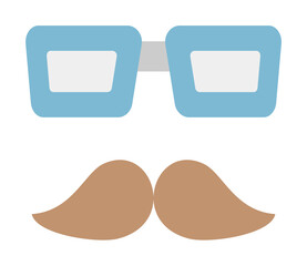 Glasses, mustache icon. Simple color elements of cultural activities icons for ui and ux, website or mobile application on white background