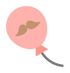 Balloon, mustache icon. Simple color elements of cultural activities icons for ui and ux, website or mobile application on white background