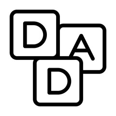ABC Block, DAD icon. Simple line, outline elements of cultural activities icons for ui and ux, website or mobile application on white background