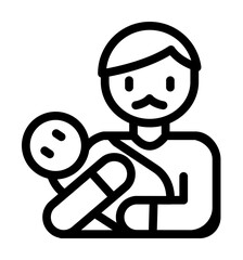 Dad, baby icon. Simple line, outline elements of cultural activities icons for ui and ux, website or mobile application on white background