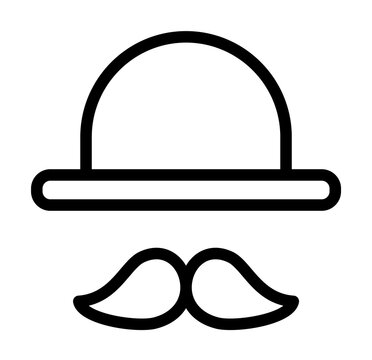 Mustache, hat icon. Simple line, outline elements of cultural activities icons for ui and ux, website or mobile application on white background