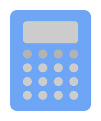 Banking, calculator, currency, efficiency, productivity two color blue and gray icon on white background