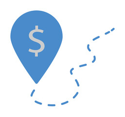 Location, bank, atm, finance, money, banking two color blue and gray icon on white background