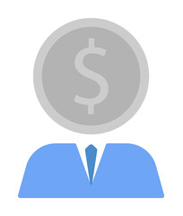 Money, businessman, dollar, investor two color blue and gray icon on white background