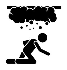 Smoke, man, stifle icon. Simple pictogram of human and fire icons for ui and ux, website or mobile application on white background