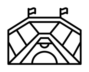 Stadium, football icon. Simple line, outline elements of soccer for ui and ux, website or mobile application on white background