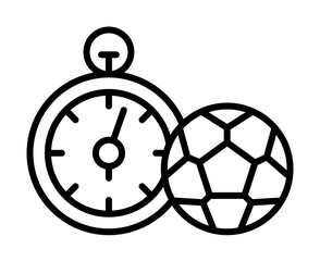 Stopwatch, football icon. Simple line, outline elements of soccer for ui and ux, website or mobile application on white background