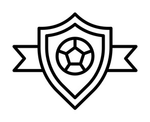 Emblem, football icon. Simple line, outline elements of soccer for ui and ux, website or mobile application on white background