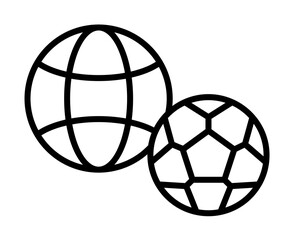 Global, football icon. Simple line, outline elements of soccer for ui and ux, website or mobile application on white background