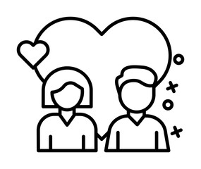 Relationship friends man girl icon. Element of friendship icon on white background