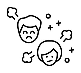Angry man girl friend icon. Element of friendship icon on white background