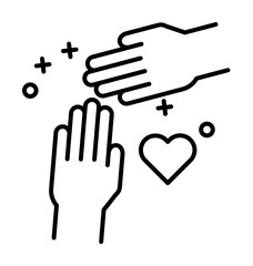Hand friend heart icon. Element of friendship icon on white background