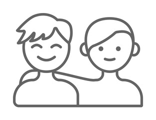 Friendship, two friend icon. Element of friendship icon. Thin line icon for website design and development, app development. Premium icon on white background