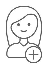 Add, new, friend icon. Element of friendship icon. Thin line icon for website design and development, app development. Premium icon on white background