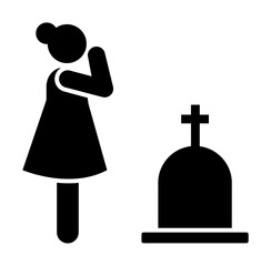 Woman cry weep funeral widow icon. Element of pictogram death illustration