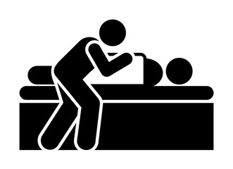 Man dead bed sorrow icon. Element of pictogram death illustration