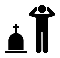 Man funeral cry sorrow icon. Element of pictogram death illustration