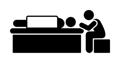 Man funeral bed dead sorrow icon. Element of pictogram death illustration