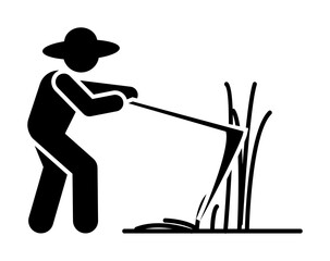Cutting, farmer, grass, weed icon. Element of gardening icon. Premium quality graphic design icon. Signs and symbols collection icon for websites, web design, mobile app on white background