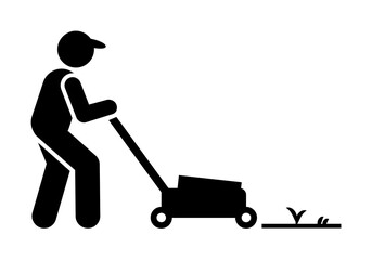 Cutting, gardener, grass, man icon. Element of gardening icon. Premium quality graphic design icon. Signs and symbols collection icon for websites, web design, mobile app on white background