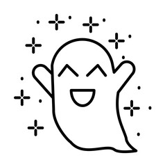 Ghost happy icon. Element of spirit icon on white background