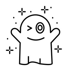 Ghost wink icon. Element of spirit icon on white background