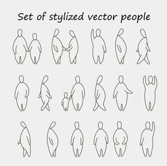 Hand drawn sketch people collection